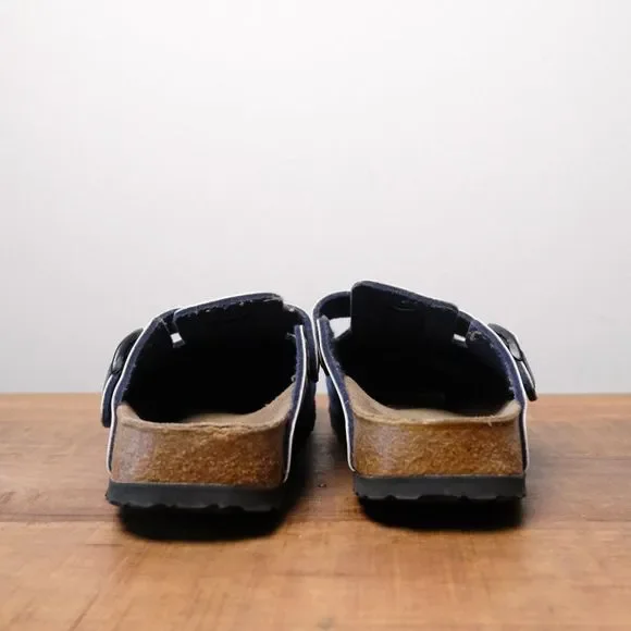 Papillio Women's Blue and Leopard Print Clogs - Picture 6 of 8